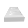 Seravia Solid Surface Washbasin, Coco White, with Double Linear Drain, 140 cm