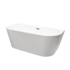 Balneo VIVA wall-mounted freestanding bathtub, white, 170 x 80 cm, acrylic, with stainless steel frame and 6 stabilizing legs, overflow, and gold click-clack drain
