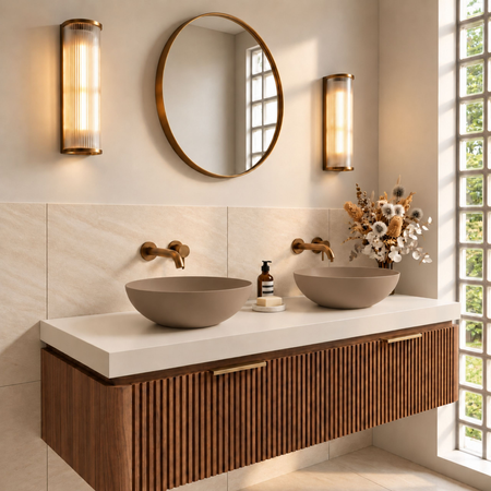 Washbasin TIERA Solid Surface Mocca Mousse