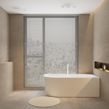 Right corner freestanding bathtub Balneo AVOLA 160 x 80 cm white acrylic with a stainless steel frame and 6 stabilizing legs, featuring a white overflow and drain