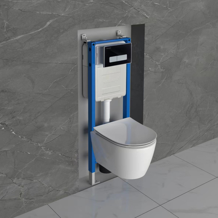 Balneo concealed WC set Fix-Frame Narrow frame with white Luxa Tornado WC bowl
