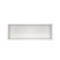 Balneo WALL-BOX ONE White 60x20x10 cm white stainless steel recessed shelf with collar
