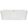 Balneo ROMA freestanding bathtub 170 x 80 cm white acrylic with stainless steel frame and 6 stabilising legs with overflow and chrome plug