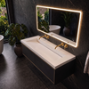 Veloria Coco White Solid Surface Washbasin with Linear Drain 120 cm