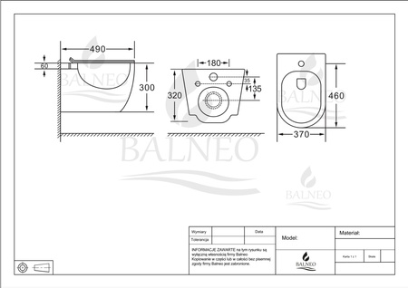 Bidet podwieszany WC Balneo Asox biały