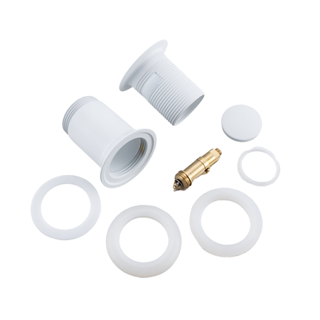 Korek umywalkowy mosiężny Balneo Klik Klak E biały z przelewem