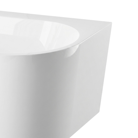 Wanna wolnostojąca przyścienna Balneo VIVA PLUS NO RIM 170 x 80 cm biała akrylowa z ramą ze stali nierdzewnej i 6 nóżkami stabilizującymi z przelewem i białym korkiem