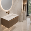ALVERIA Solid Surface Washbasin Coco White with Linear Drain 80 cm