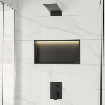 Balneo Wall Box LED recessed shelf Black 60 x 30 x 10 cm