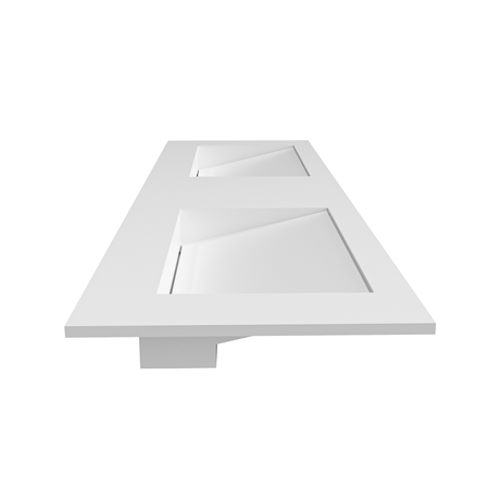 Umywalka ALVERIA Solid Surface Coco White/Biała z odpływem liniowym podwójna 140 cm