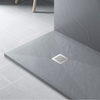 Balneo Stone Tray Composite Shower Tray 140 x 80 x 2.5 cm, Light Gray, Low-Profile Rectangular