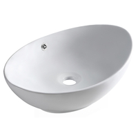 Balneo Zerra 59 x 39 cm White Ceramic Countertop Sink with Chrome Overflow