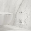 Schowek na szczotkę WC Balneo Wall Box Brush S White Glass lewy do wbudowania w ścianę ze stali nierdzewnej