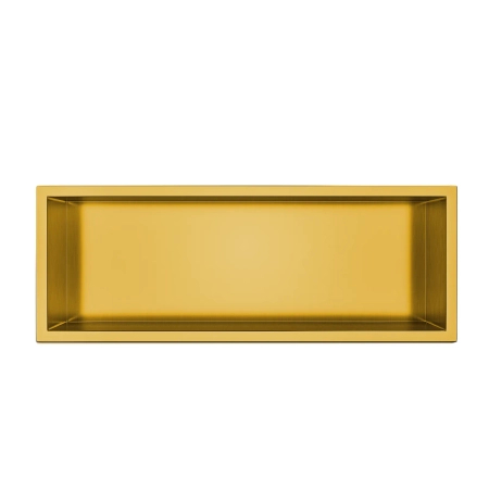 Balneo WALL-BOX ONE Gold 60x20x10 cm gold stainless steel recessed shelf with collar