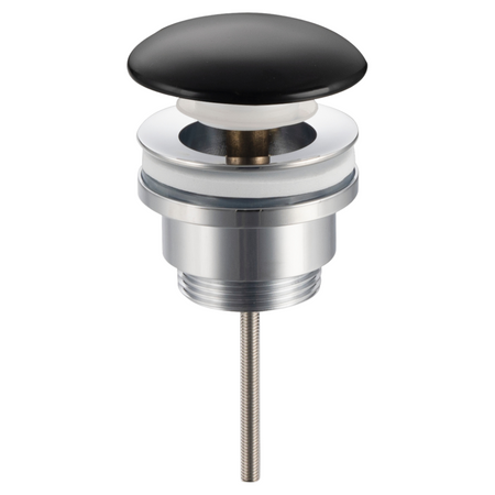 Balneo Klik Klak D brass basin plug, black, universal, with ceramic head