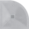 Composite Shower Tray Balneo Stone Tray 80 × 80 × 2.5 cm Light Grey Low-Profile Semi-Circular