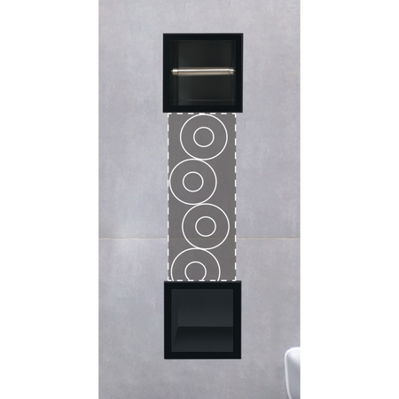 Balneo Wall Box Paper 2 Black Recessed Stainless Steel Paper Holder with Storage Compartment