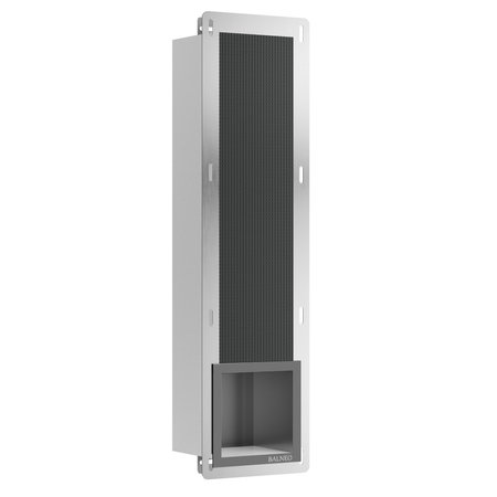 Balneo Wall Box Paper 3 Gun Metal – Recessed Stainless Steel Paper Storage Shelf