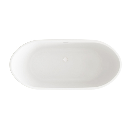 Freestanding bathtub Balneo PARMA NO RIM 170 x 72 cm white black acrylic with frame made of stainless steel and 6 stabilizing legs with overflow and white plug