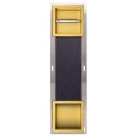 Uchwyt na papier Balneo Wall Box Paper 2 Gold złoty ze schowkiem wbudowany w ścianę ze stali nierdzewnej