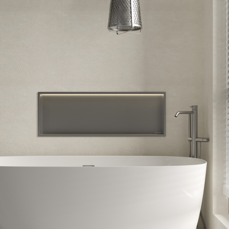 Balneo Wall Box LED recessed shelf Gun Metal 90 x 30 x 10 cm