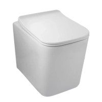Wall-hung toilet bowl TOILET Balneo Luga rimless white without a flange with toilet seat soft-closing with duroplastu