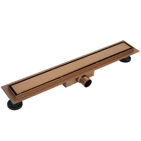 Linear drain floor Balneo Duplex Next Copper 90 cm copper double-sided made of stainless steel brushed with low trap and deep sediment trap