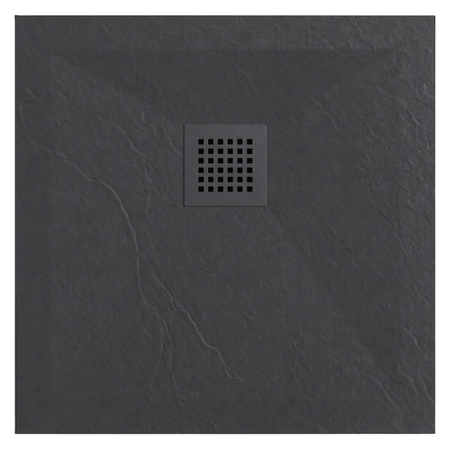 Balneo Stone Tray composite shower tray 80 x 80 x 2.5 cm dark grey low square