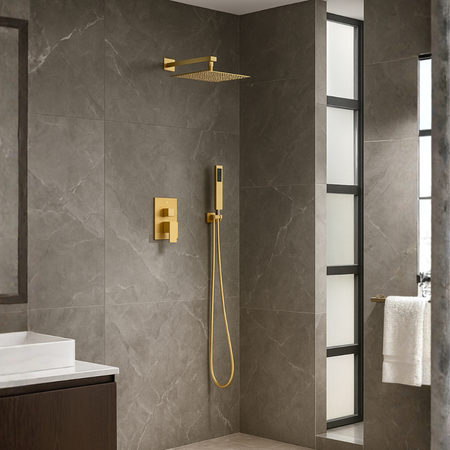 Bateria prysznicowa Balneo Cascade zestaw 3 shiny gold