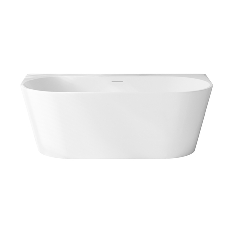 Freestanding bathtub wall-mounted Balneo VIVA PLUS NO RIM 170 x 80 cm white acrylic with frame made of stainless steel and 6 stabilizing legs with overflow and white plug