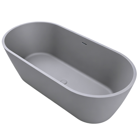 Wanna wolnostojąca VALIA Solid Surface Cemento Raw z syfonem i korkiem