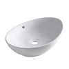 Balneo Zerra 59 x 39 cm White Ceramic Countertop Sink with Chrome Overflow