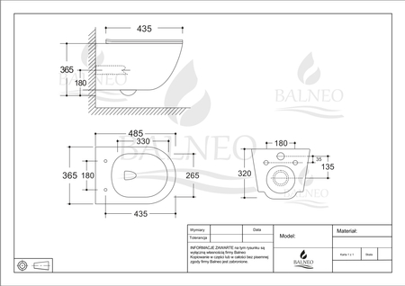 Balneo Luna White Rimless Wall-Hung WC Pan, Collarless, with Slow-Closing Duroplast Seat