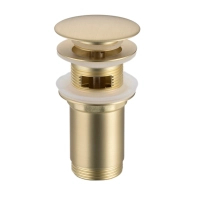Balneo Brass Click-Clack C Sink Drain Plug with Overflow – Brushed Gold