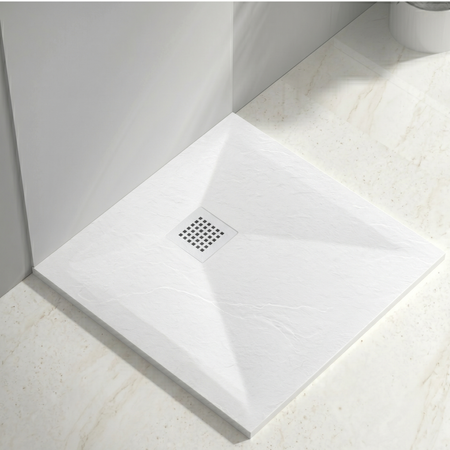 Balneo Stone Tray composite shower tray 90 x 90 x 2.5 cm white low square