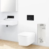 WC Brush Holder Balneo Wall Box L, White Glass, Left, Recessed Wall Installation, Stainless Steel