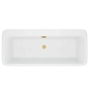 Balneo ROMA freestanding bathtub 170 x 80 cm white acrylic with stainless steel frame and 6 stabilising legs with overflow and gold plug