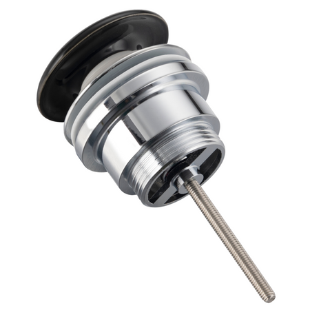 Balneo Klik Klak D brass basin plug, black, universal, with ceramic head