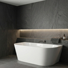 Freestanding bathtub wall-mounted Balneo VIVA NO RIM 150 x 75 cm white acrylic with frame made of stainless steel and 6 stabilizing legs with overflow and white plug