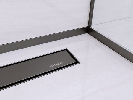 Slope profile Balneo black floor front 130 cm