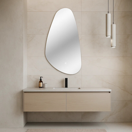 Illuminated asymmetrical mirror Balneo SORA 55 x 100 cm