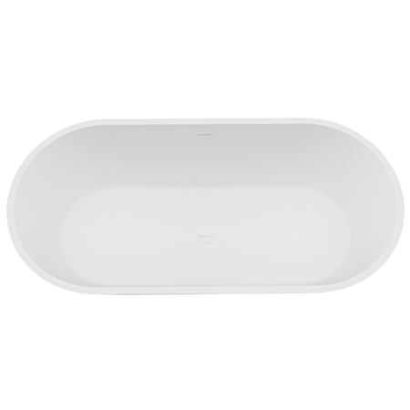 Freestanding bathtub VALIA Solid Surface Coco White with siphon and plug
