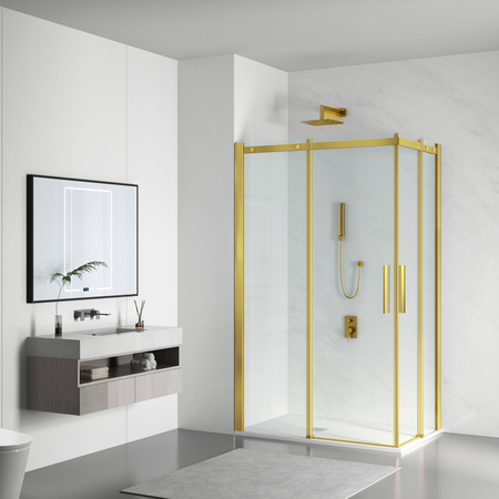 Shower enclosure sliding Balneo Rio 80 x 90 cm gold transparentna