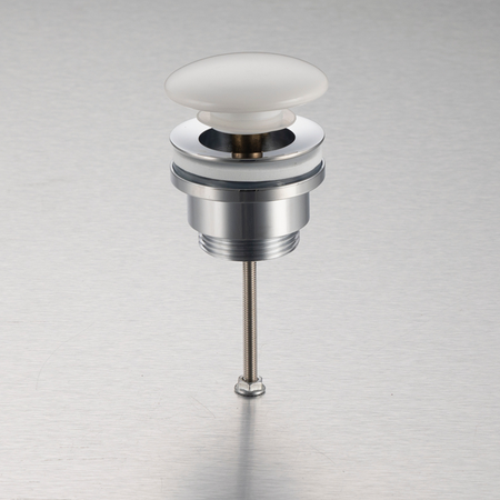 Brass washbasin stopper Balneo Klik Klak D white universal with ceramic head