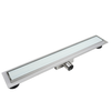 Linear drain floor Balneo G-Drain Next Milky 100 cm with white panel with glass tempered with low trap and deep sediment trap