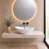 Balneo Zerra 59 × 39 cm white ceramic countertop basin with black overflow.