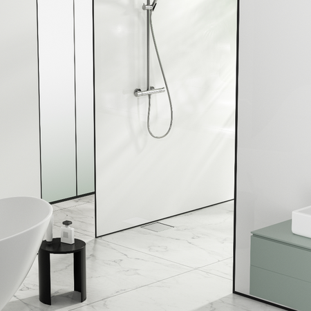 Drain floor square Balneo SQ-Drain NEXT 2in1 20×20 cm chrome double-sided