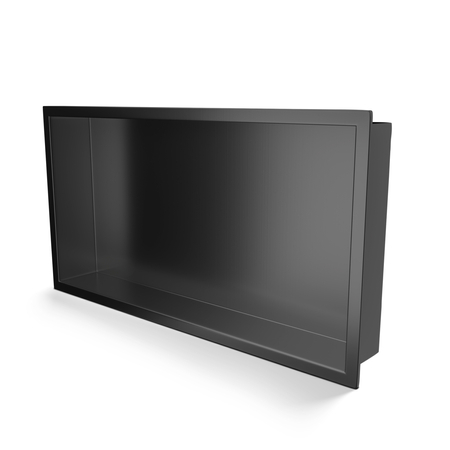 Półka wnękowa Balneo Wall Box One Gun Metal 60 x 30 x 7 cm ze stali nierdzewnej szczotkowanej z kołnierzem