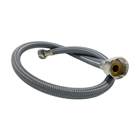 Balneo PEX connection hose in grey braid 1/2" x 3/8" 50 cm