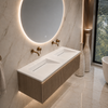 Umywalka ALVERIA Solid Surface Coco White/Biała z odpływem liniowym podwójna 140 cm